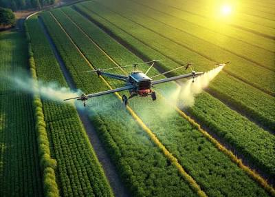 Sustainable Agriculture Practices DroneCaptured Aerial View of ...